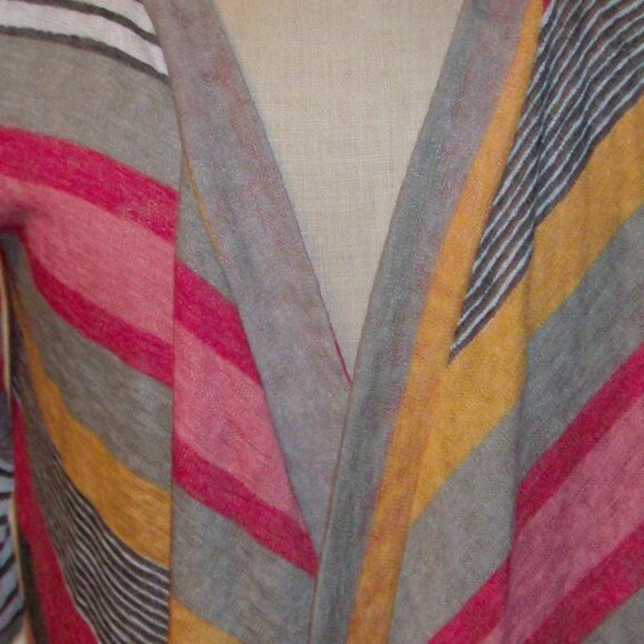 flamingo urban striped open front knit cover up cardigan, WS9 - Picture 3 of 8